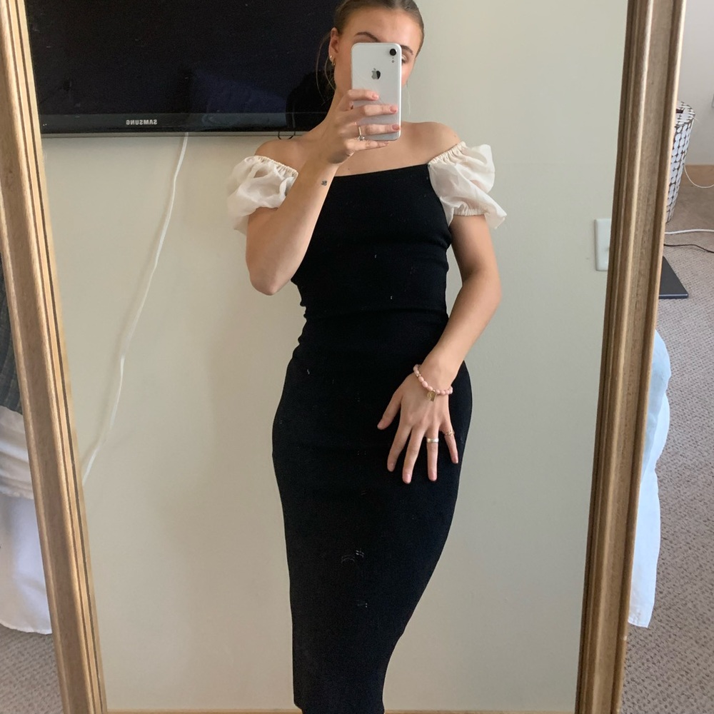 NWT Black formal midi dress